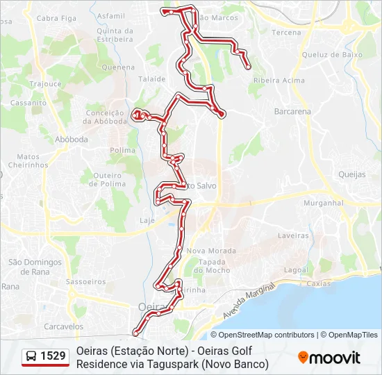 1529 Bus Line Map