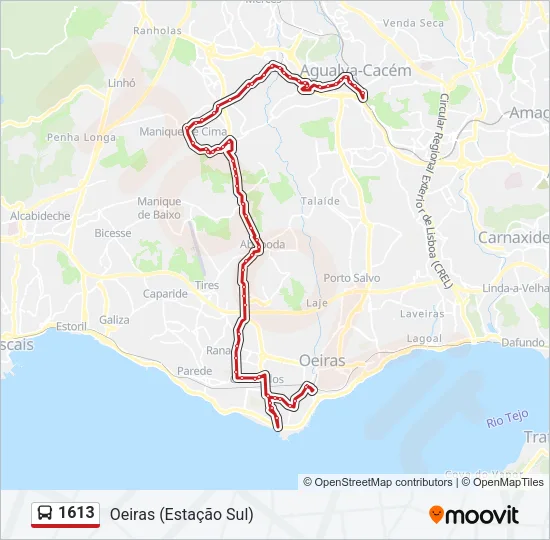 1613 Bus Line Map