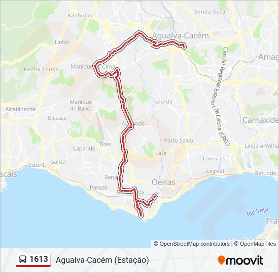 1613 Bus Line Map