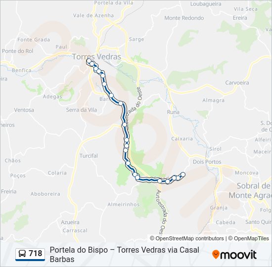 718 Route: Schedules, Stops & Maps - Torres Vedras (Terminal) (Updated)