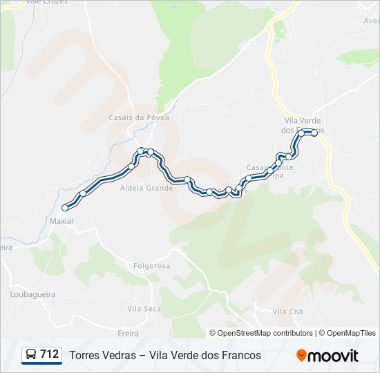 712 bus Line Map