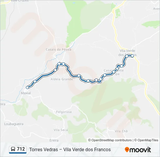 712 Bus Line Map