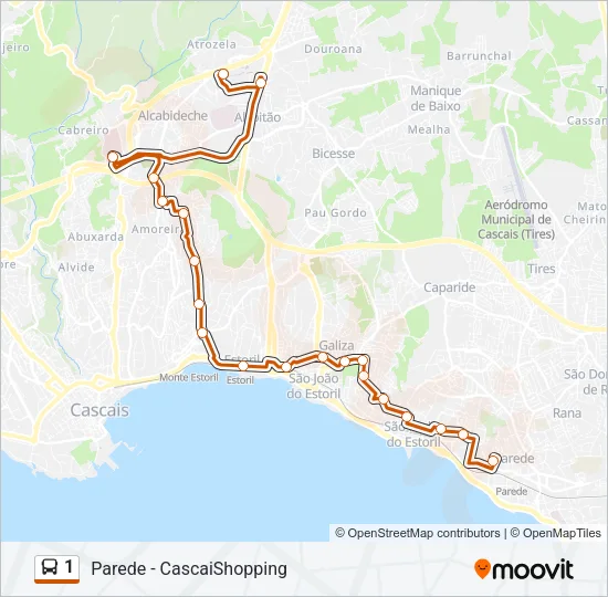 1 Bus Line Map