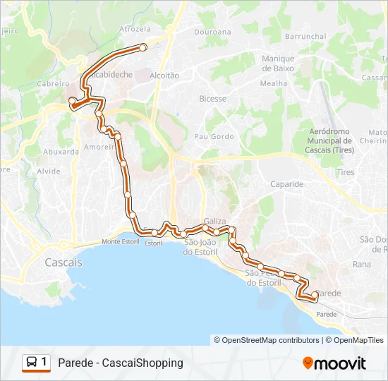 1 Bus Line Map