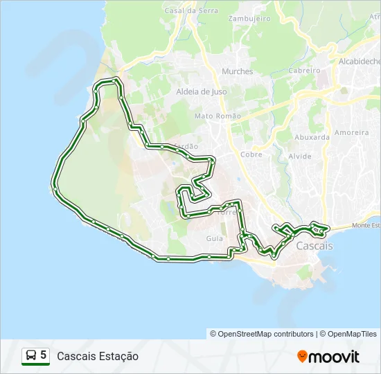 5 Bus Line Map