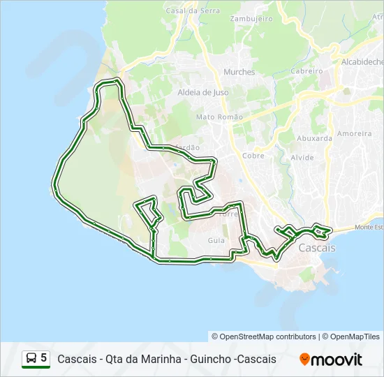 5 Bus Line Map