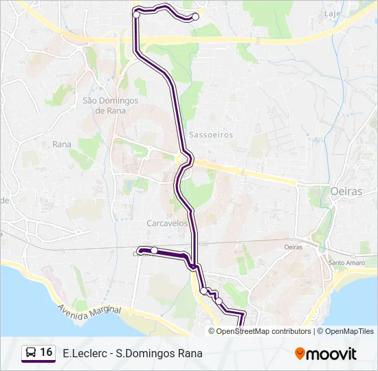 16 Bus Line Map