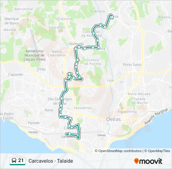 21 Bus Line Map