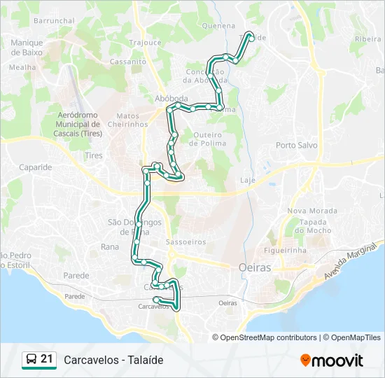 21 Bus Line Map