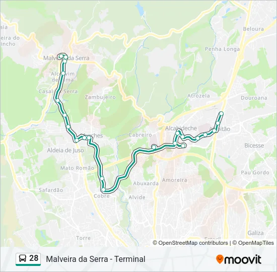 28 Bus Line Map