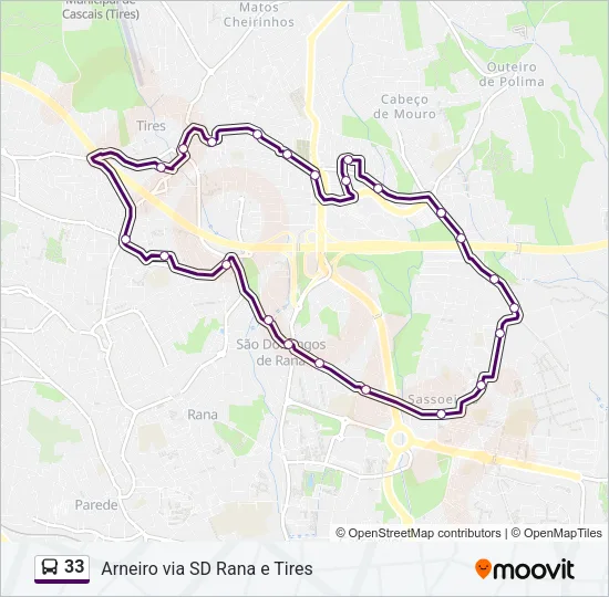33 Bus Line Map