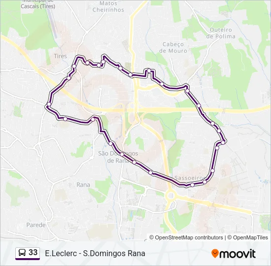 33 Bus Line Map