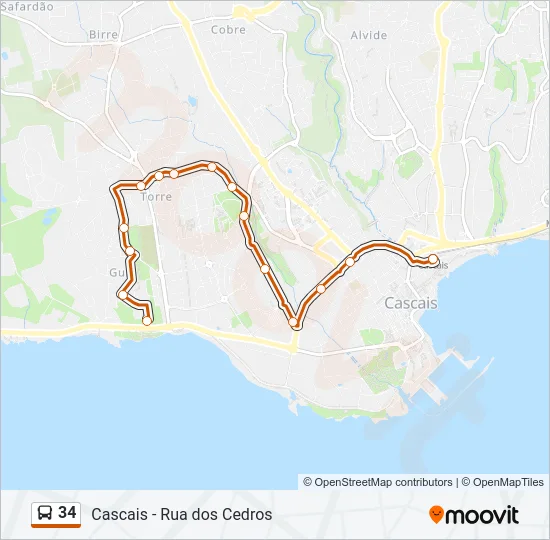 34 Bus Line Map