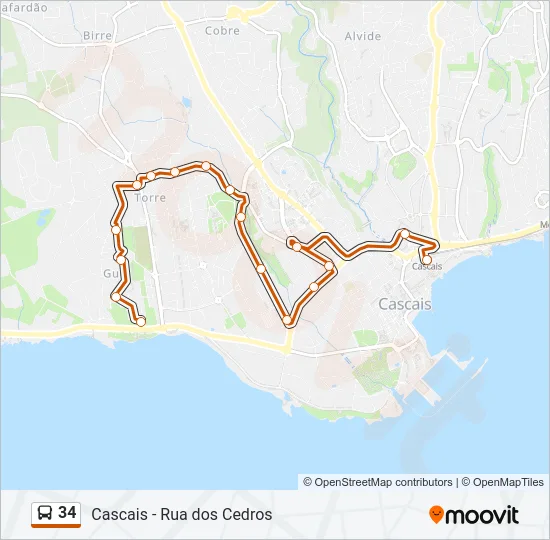 34 Bus Line Map