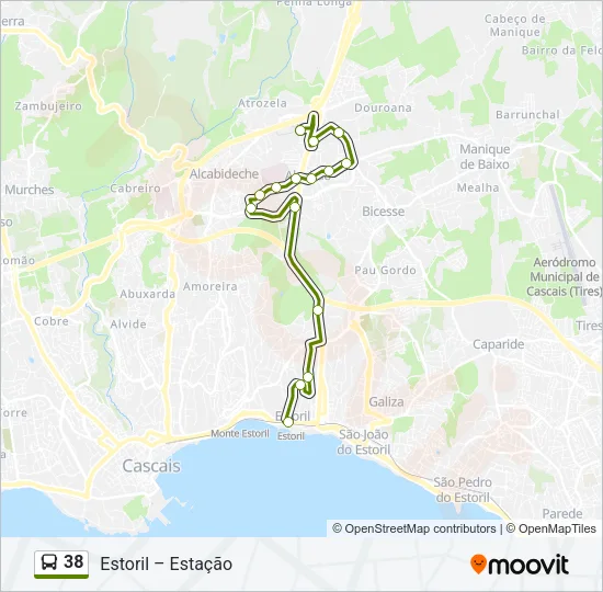 38 Bus Line Map