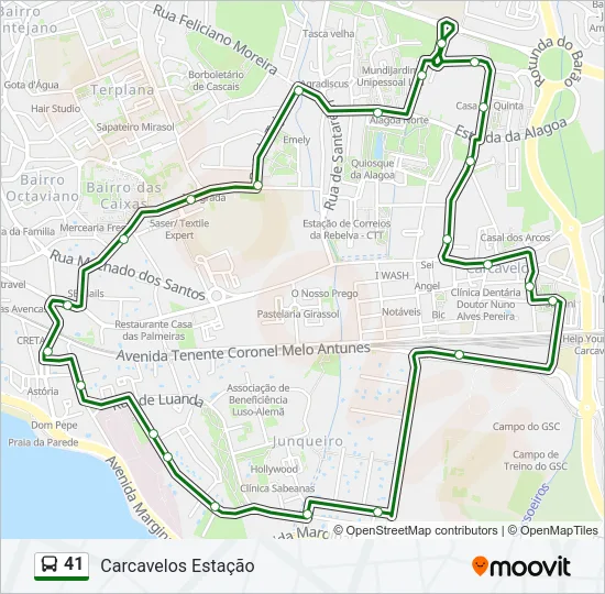 41 Bus Line Map