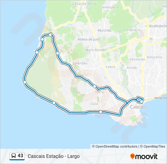 43 Bus Line Map