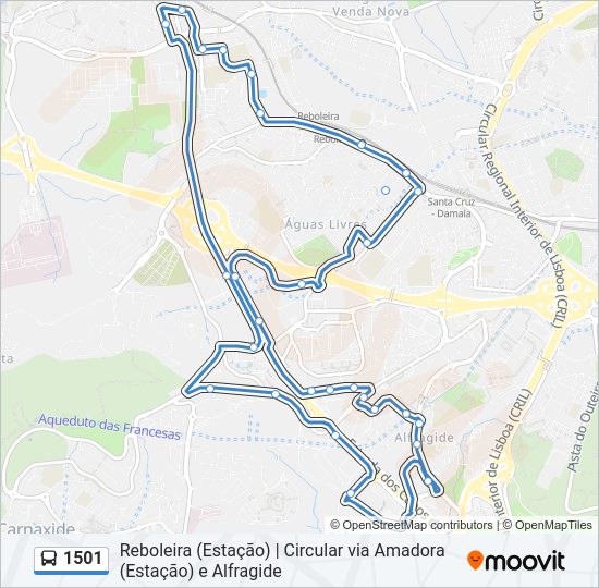 1501 bus Line Map