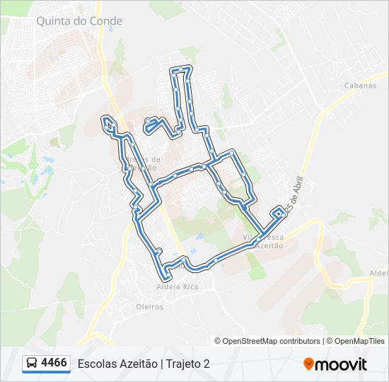 Mapa da linha do autocarro 4466.