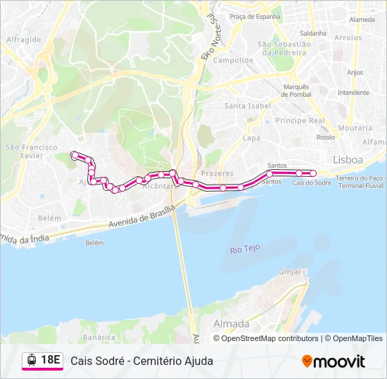 18E Light Rail Line Map