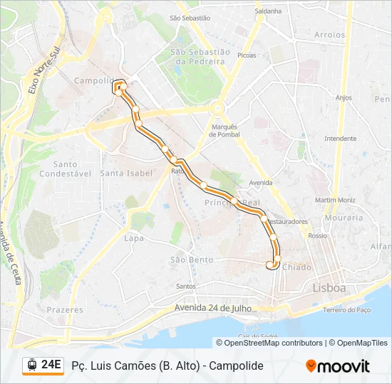 24E Light Rail Line Map