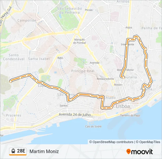 28E Light Rail Line Map