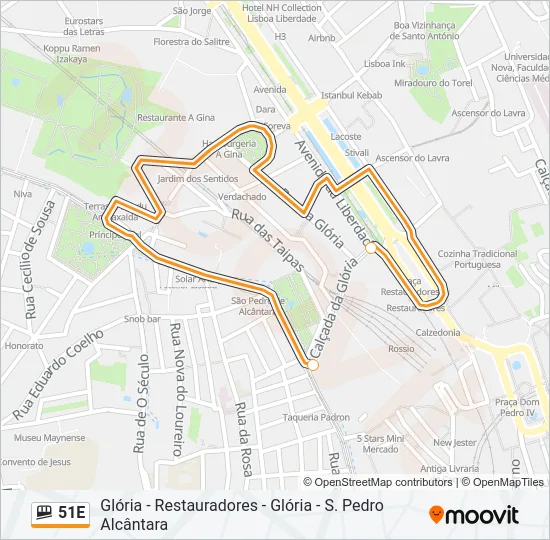 51E Funicular Line Map