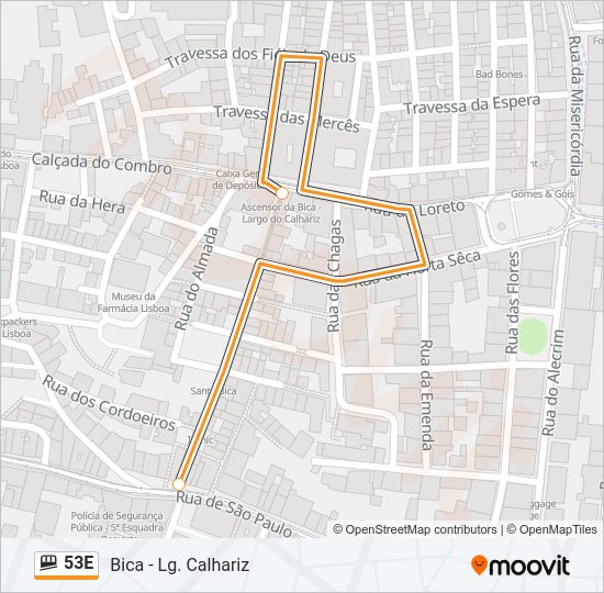 53E Funicular Line Map