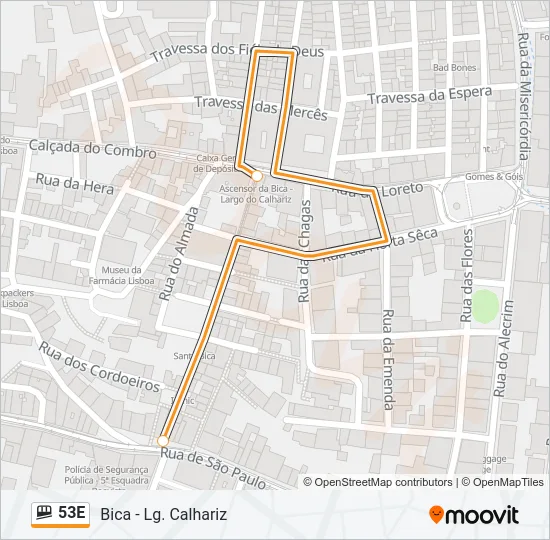 53E Funicular Line Map