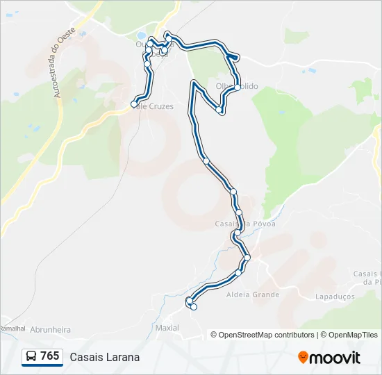 765 Bus Line Map