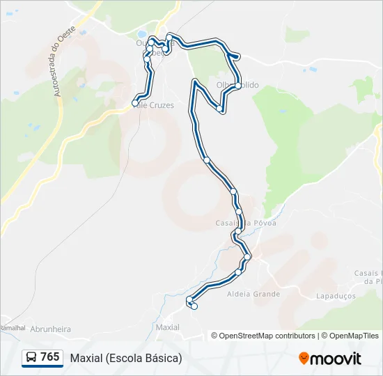 765 Bus Line Map