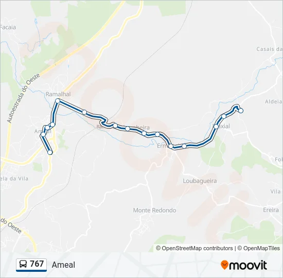 767 Bus Line Map