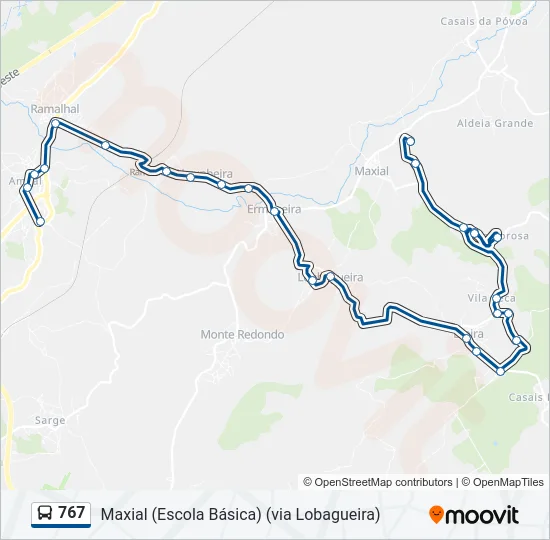 767 Bus Line Map