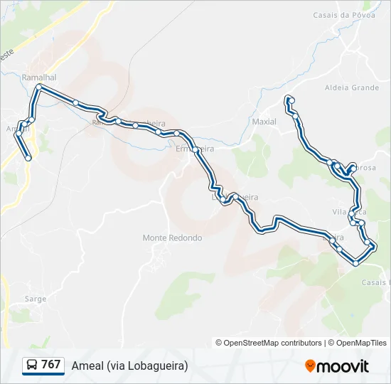 767 Bus Line Map