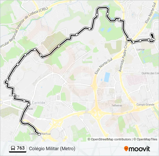 763 Bus Line Map
