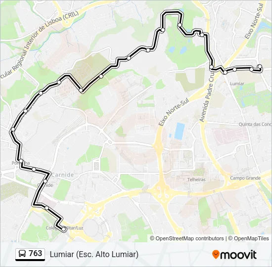 763 Bus Line Map