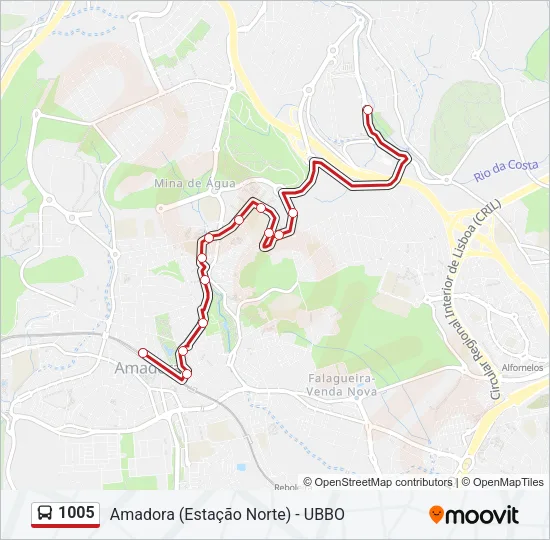1005 Bus Line Map