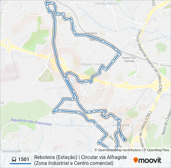 1501 Bus Line Map