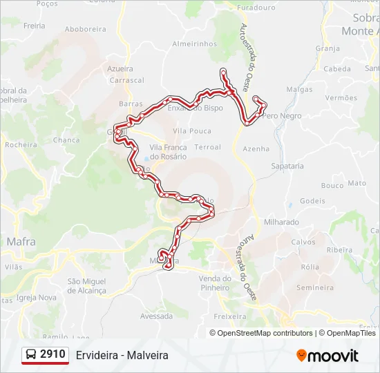 2910 Bus Line Map