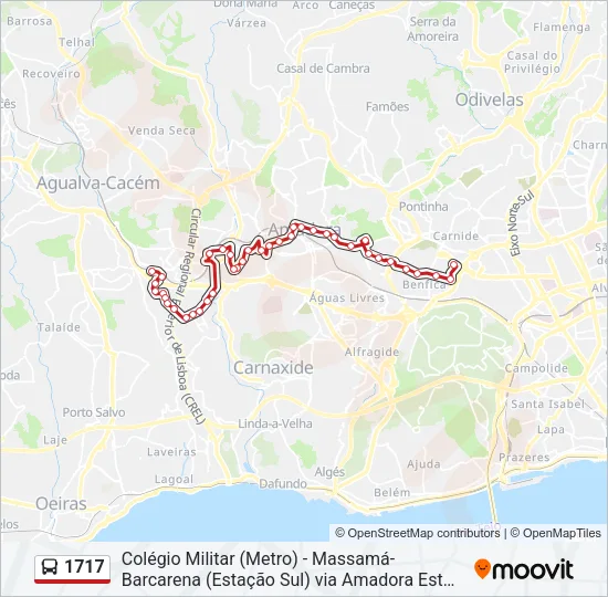 1717 Bus Line Map