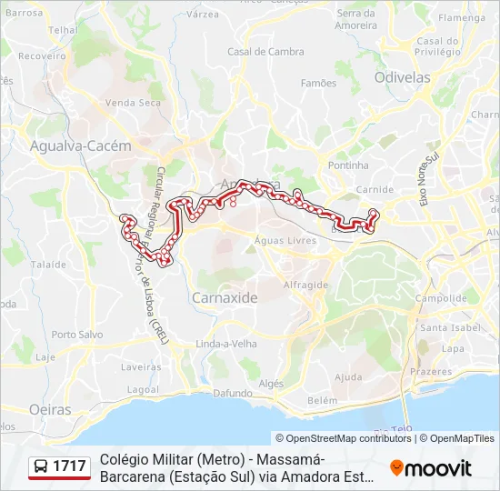 1717 Bus Line Map