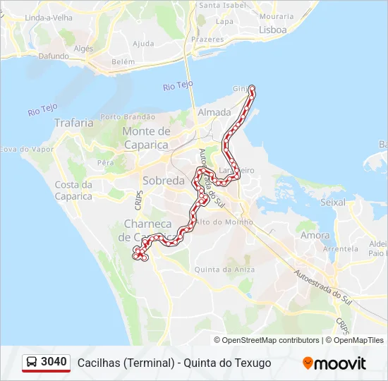 3040 Bus Line Map