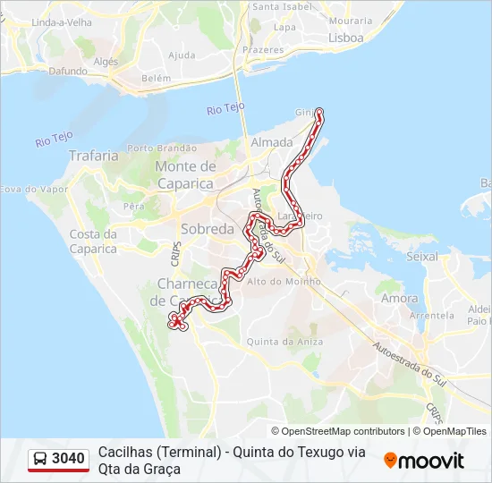 3040 Bus Line Map