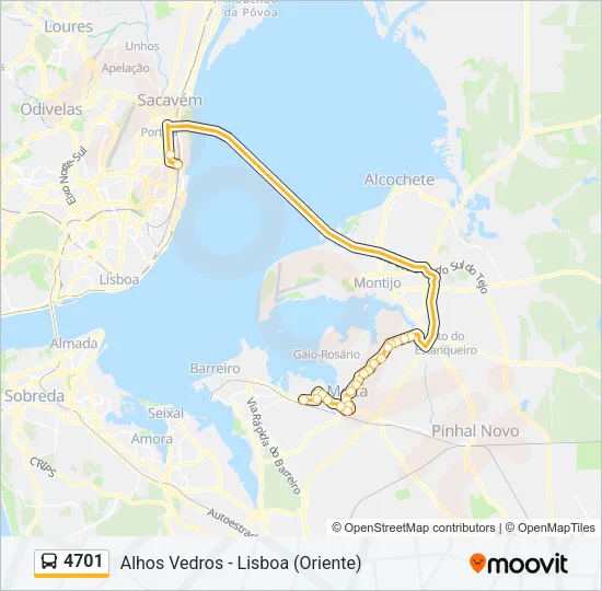 4701 Bus Line Map