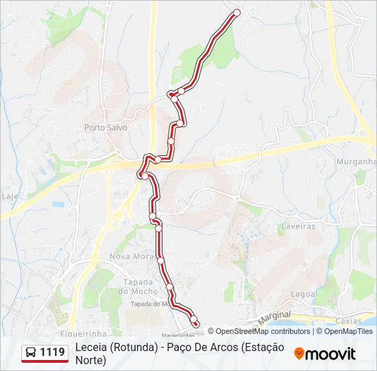 1119 Bus Line Map