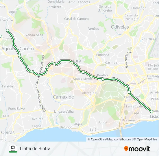 LINHA DE SINTRA Train Line Map