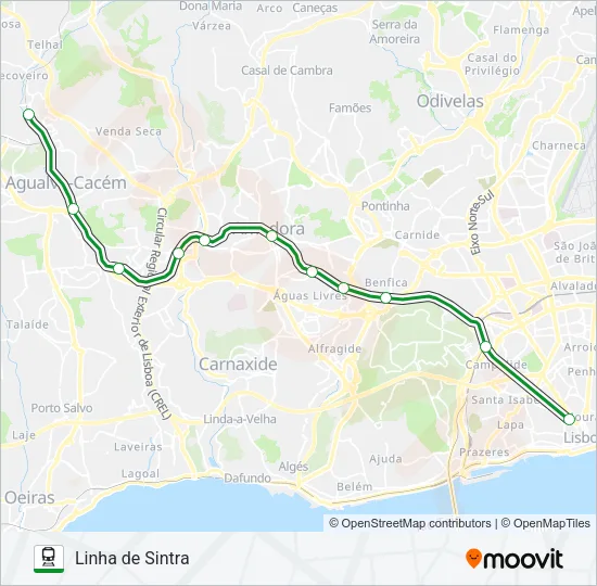 LINHA DE SINTRA Train Line Map