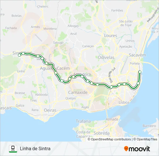 LINHA DE SINTRA Train Line Map