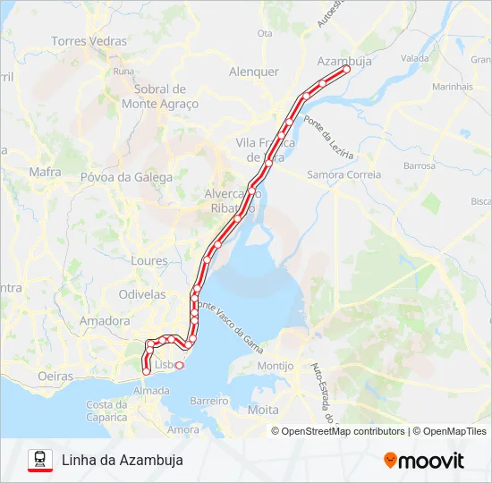 LINHA DA AZAMBUJA Train Line Map