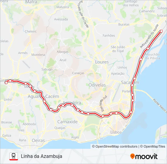 LINHA DA AZAMBUJA Train Line Map